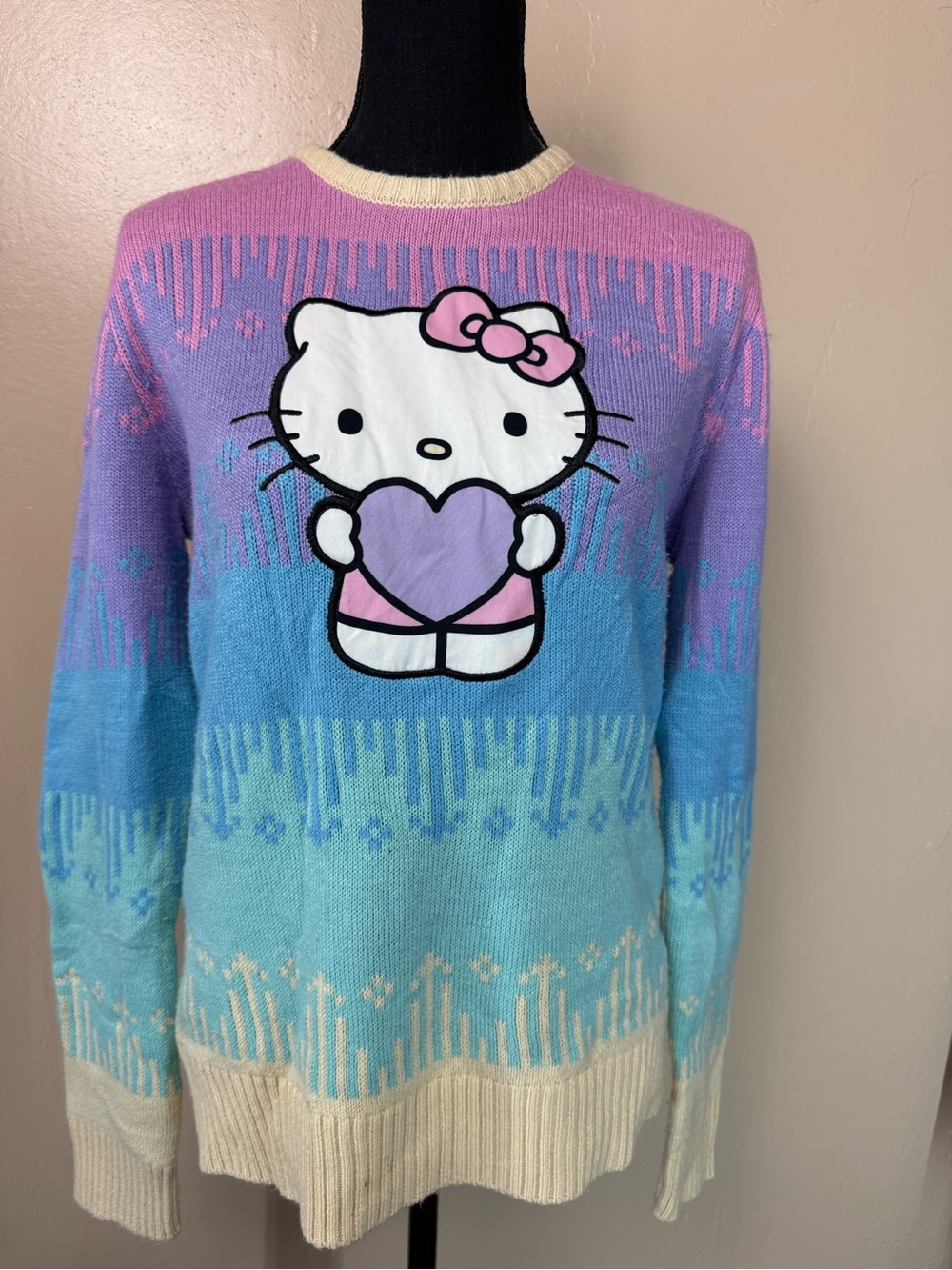 Hello Kitty Pastel Gradient Crewneck Sweater - Multicolor